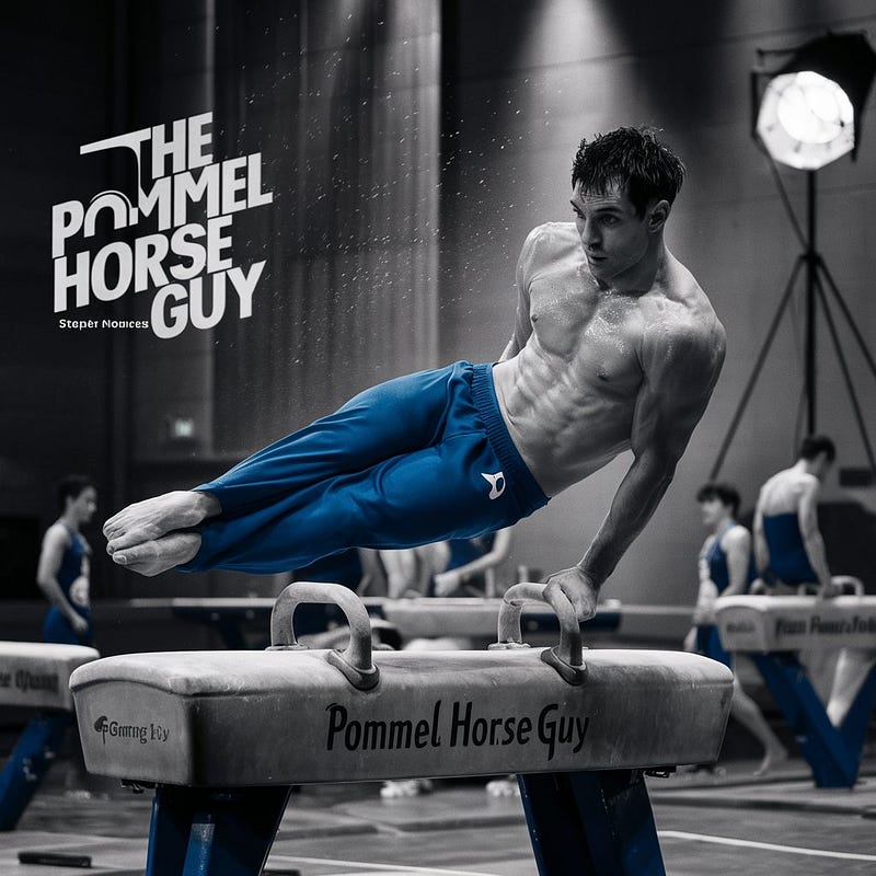 Stephen Nedoroscik performing on the pommel horse