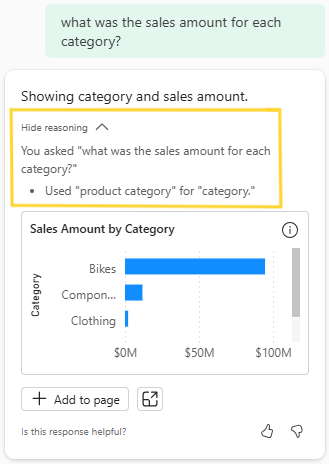 Hint feature explaining Copilot's analysis