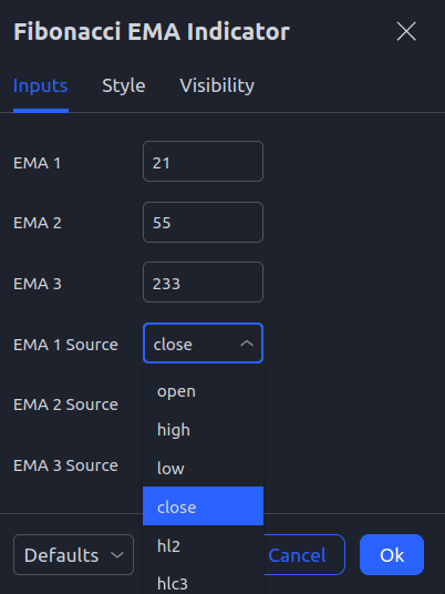 Price Source Options in PineScript