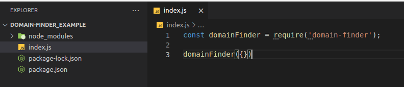 Project structure overview for Domain Finder module