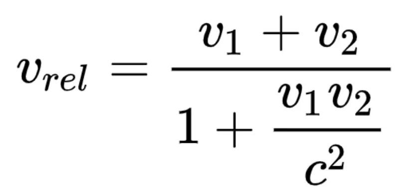 Relativistic velocity addition formula