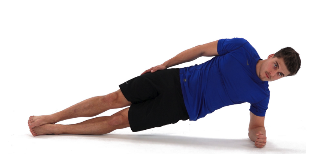 Side plank exercise demonstration