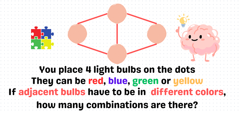 Arrangement of light bulbs in various colors