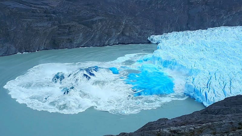 Calving glaciers in Antarctica