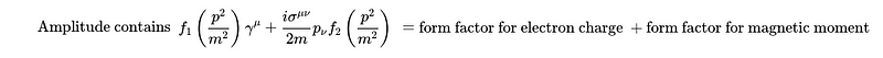 Equation demonstrating the simplification of the amplitude