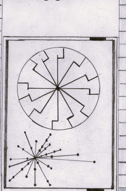 Symbols on the door of the octagonal structure