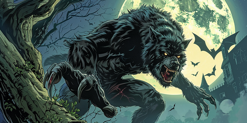 Werewolf illustration — Midjourney