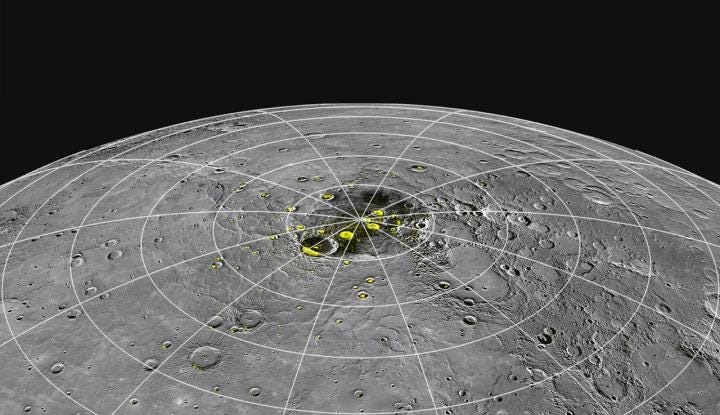 Ice deposits in Mercury's polar regions