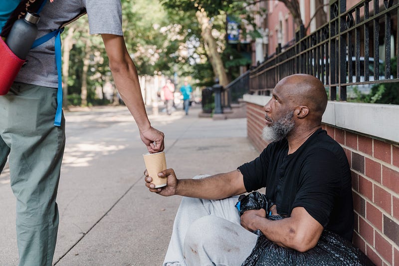 A man in distress, highlighting societal indifference