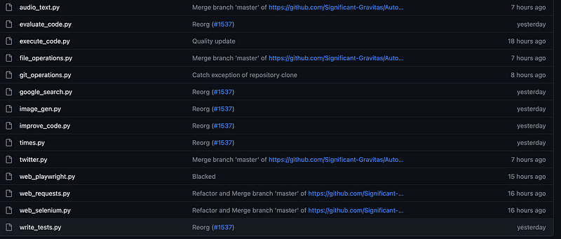 Auto-GPT command capabilities