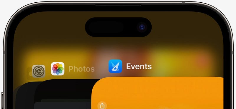 Accessing the Events app through Spotlight