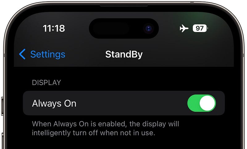 StandBy Display Options