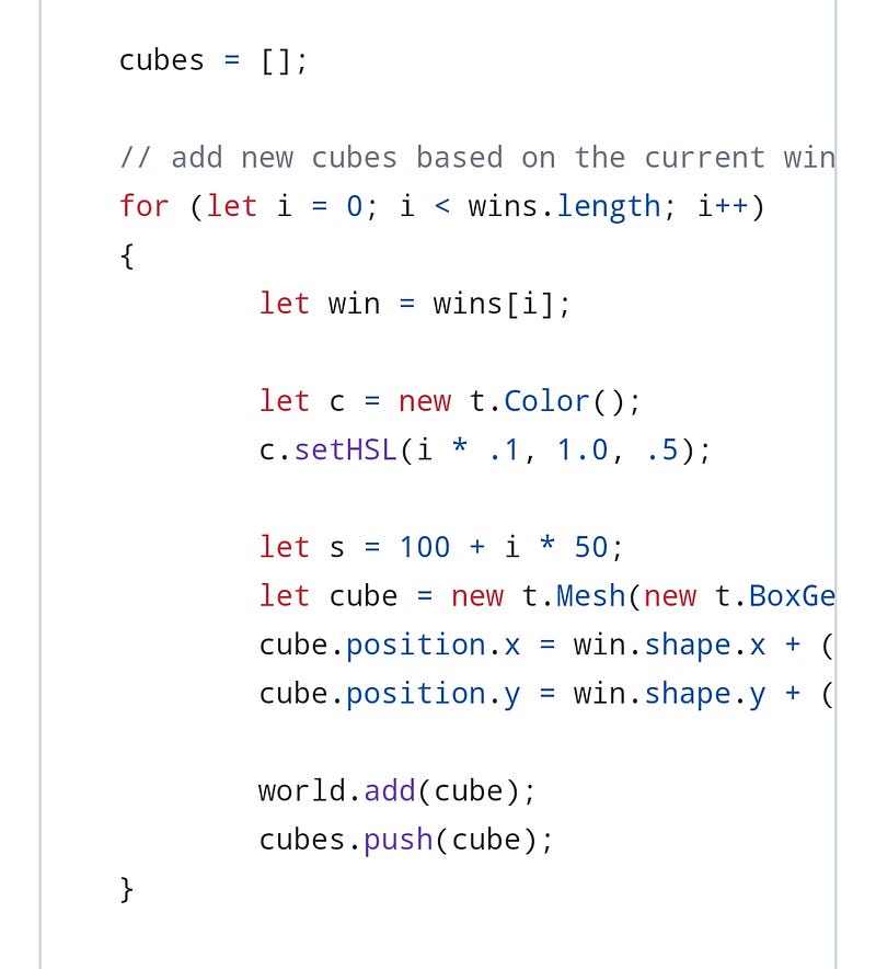 Demonstration of cube animations in a simplified version.