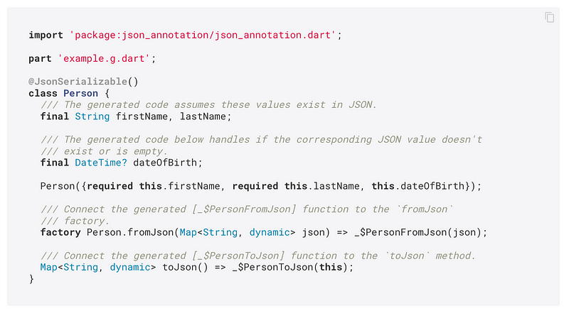 Automatic JSON parsing library