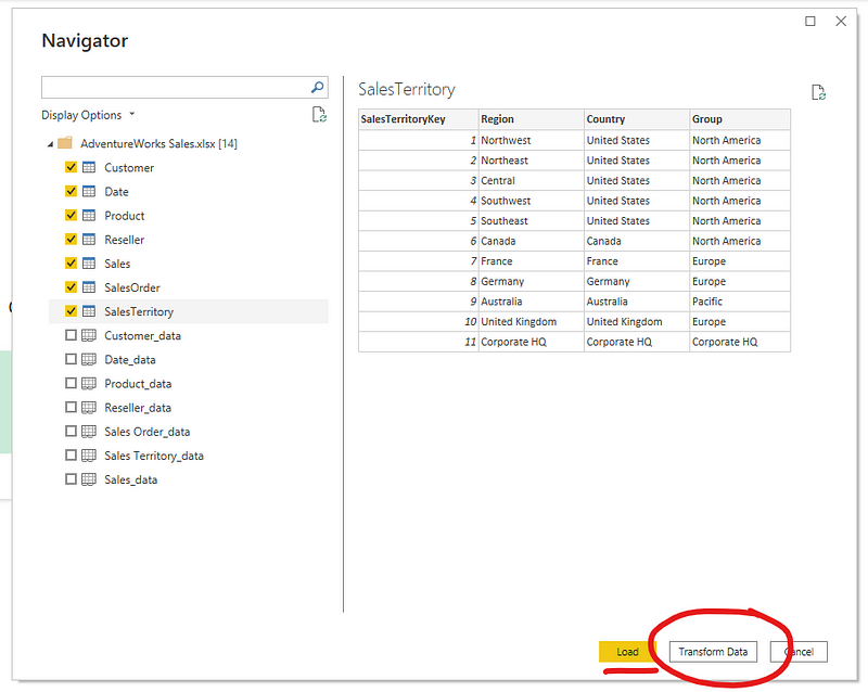 Power BI Data Navigator Interface