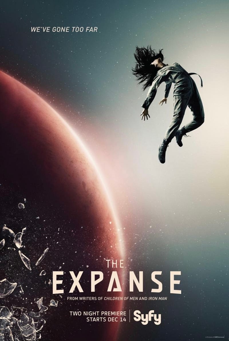 Poster of 'The Expanse' depicting interstellar travel.