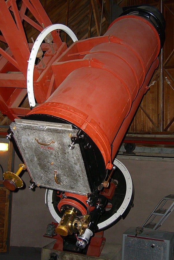 The telescope used by Clyde at Lowell Observatory