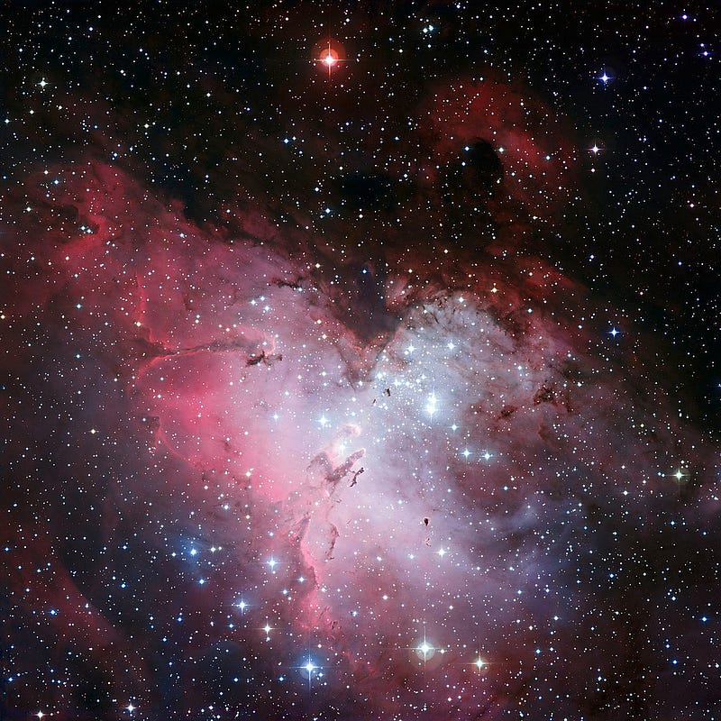 The Eagle Nebula captured by a telescope.