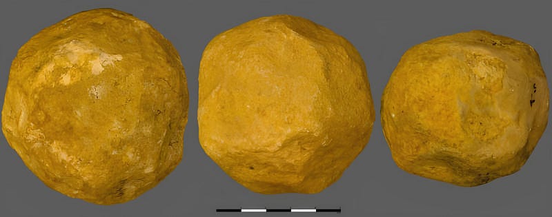 Limestone spheroids showcasing human craftsmanship