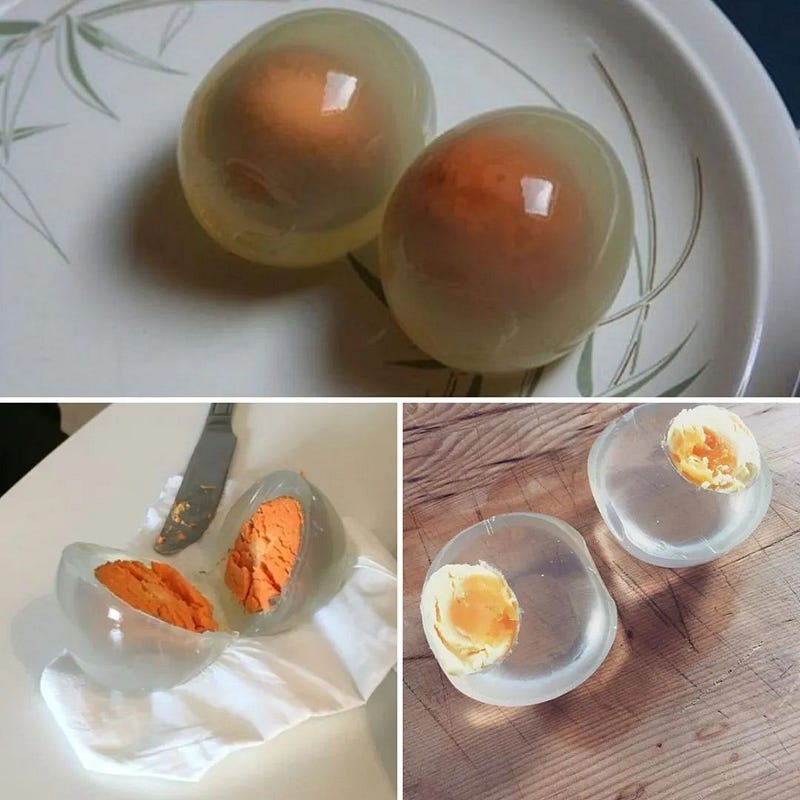 Transparent penguin eggs