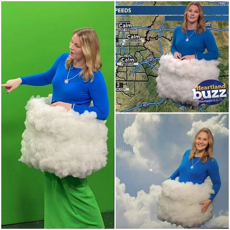 Weather forecast with green screen