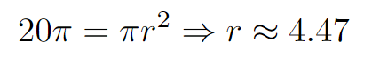 Diagram for calculating the radius