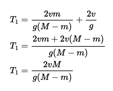 Total time calculation for the first and second collisions