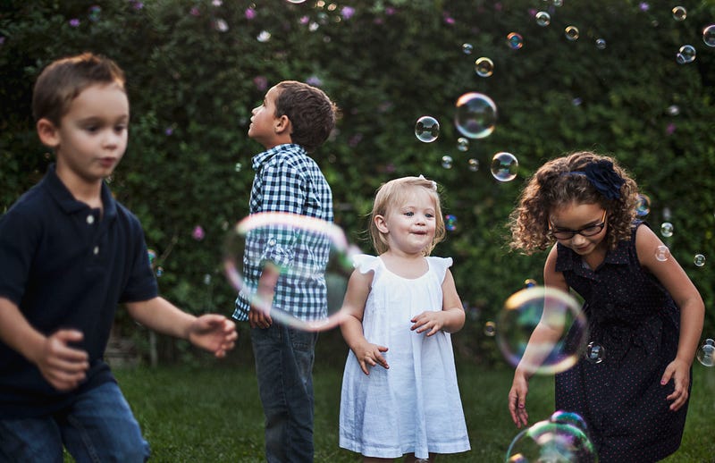 Child engaging in social activities