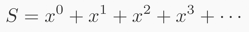 Generalized geometric series representation.