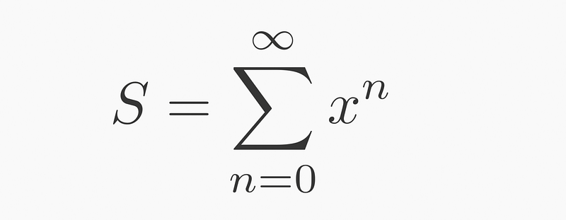 Sigma notation for geometric series.