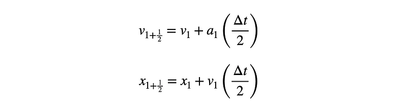 Half-step method for finding midpoint position.