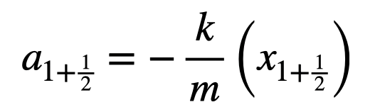 Midpoint acceleration calculation.