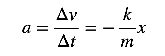 Formula for acceleration based on velocity change.