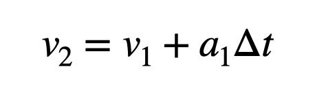 Velocity calculation formula.