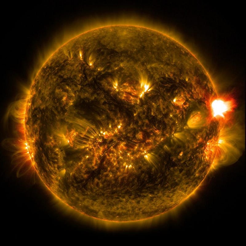 Solar flares and the Sun's shape